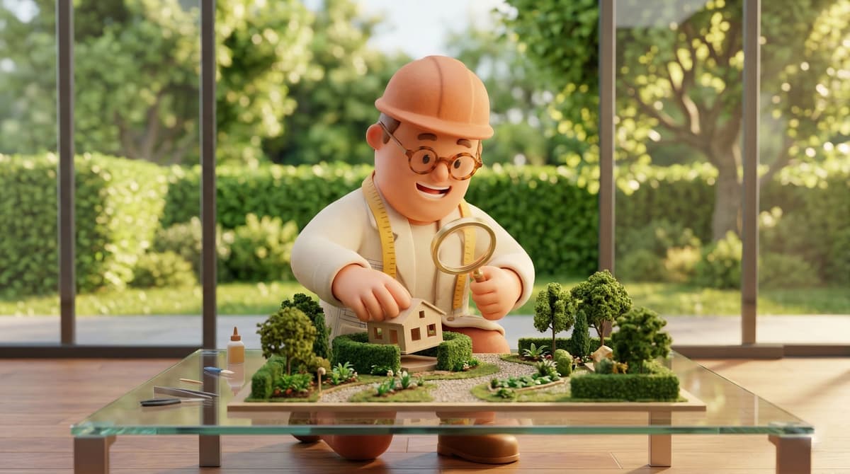 Mantelzorgwoning geplaatst in een groene achtertuin naast het hoofdhuis, tuinregels en mogelijkheden