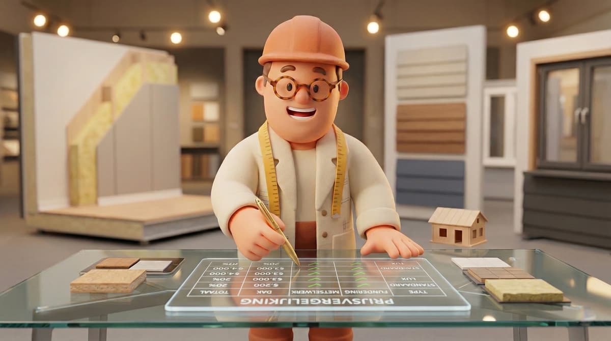 Moderne mantelzorgwoning naast een woonhuis, overzicht van kosten en prijzen per m²