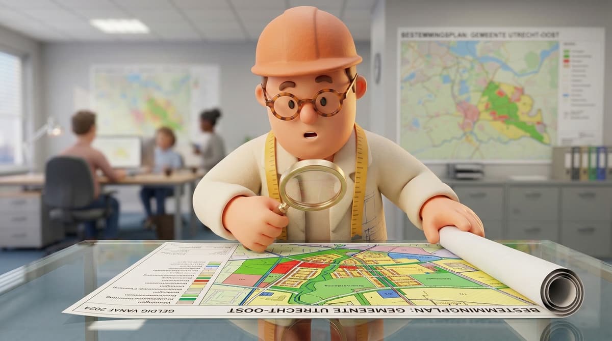 Tiny house op een bouwlocatie met vergunningsdocumenten, regels voor tiny houses in Nederland